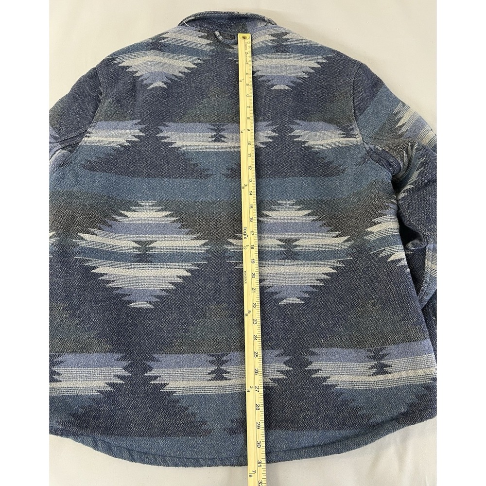Jachs New York‎ Shirt Jacket Men's Blue Aztec Western Heavy XL Long Sleeve - Picture 9 of 13
